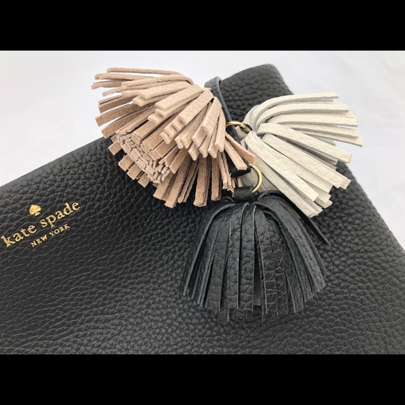 NWT Kate Spade ♠️ Black Clutch tassel Palmer - Picture 5 of 8